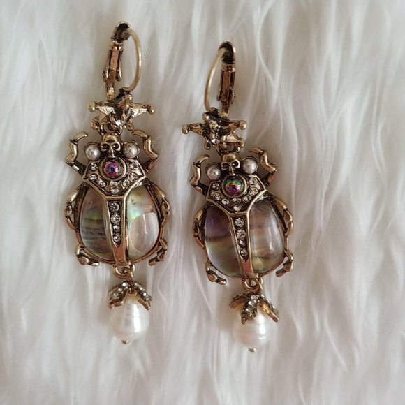 NEW Beetle Pearls & Abalone Earrings - Picture 10 of 10